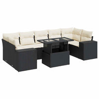 vidaXL Set Divani da Giardino con Cuscini 8 pz Nero in Polyrattan