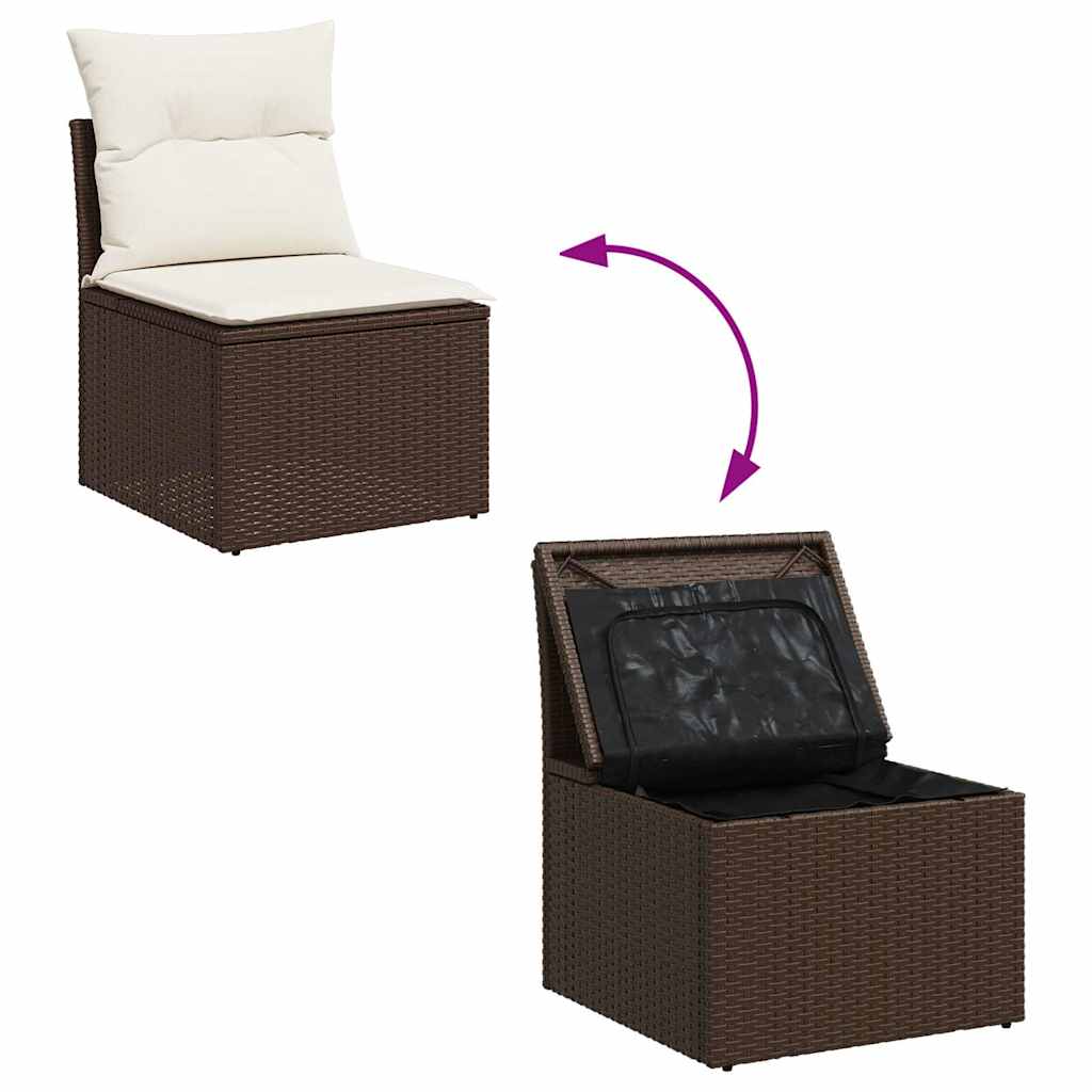 vidaXL Set Divano da Giardino 6 pz con Cuscini Marrone in Polyrattan