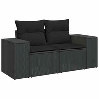 Set Divani da Giardino con Cuscini 7pz Nero Polyrattan 3326806