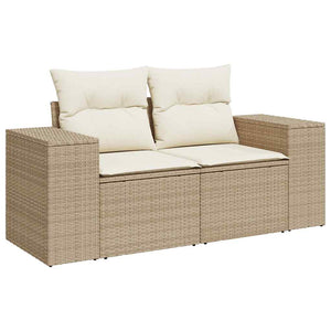 Set Divani da Giardino 7 pz con Cuscini Beige in Polyrattan 3326809