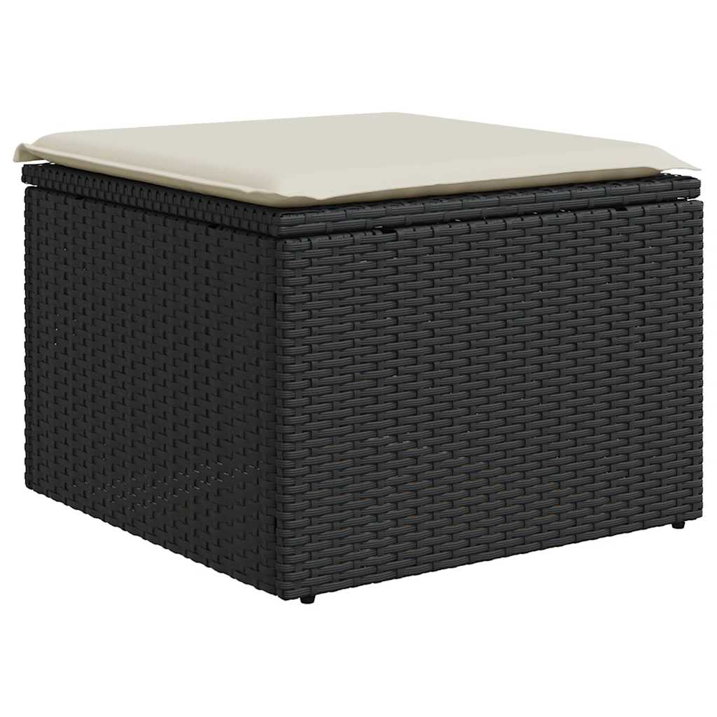 vidaXL Set Divani da Giardino con Cuscini 7pz Nero Polyrattan