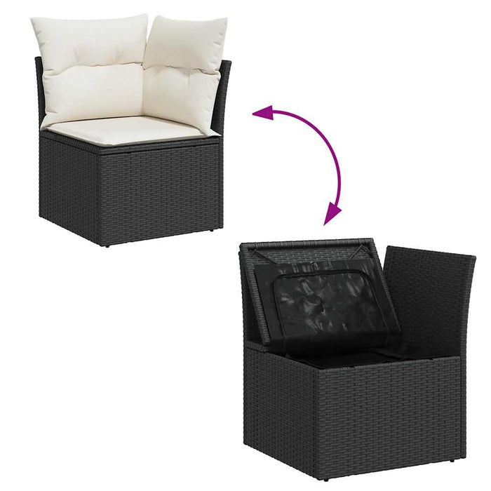 Set Divani da Giardino con Cuscini 7pz Nero Polyrattan 3326827