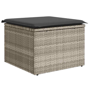 vidaXL Set Divano da Giardino 9pz con Cuscini Grigio Chiaro Polyrattan