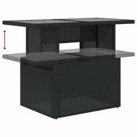Set Divani Giardino 10pz con Cuscini Nero in Polyrattan Acacia 3326858