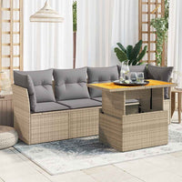Set Divano da Giardino 5 pz con Cuscini Beige in Polyrattan 3326880