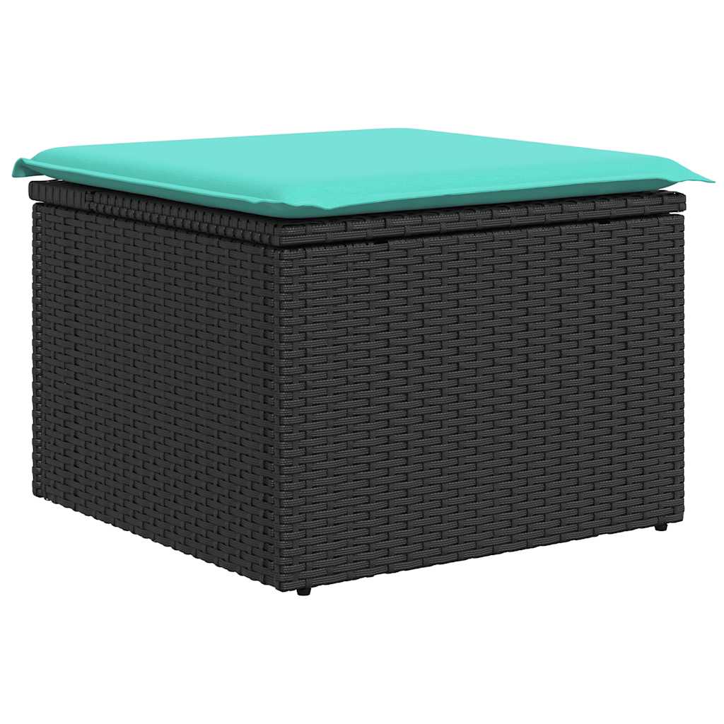 Set Divani da Giardino con Cuscini 8 pz Nero in Polyrattan 3327067