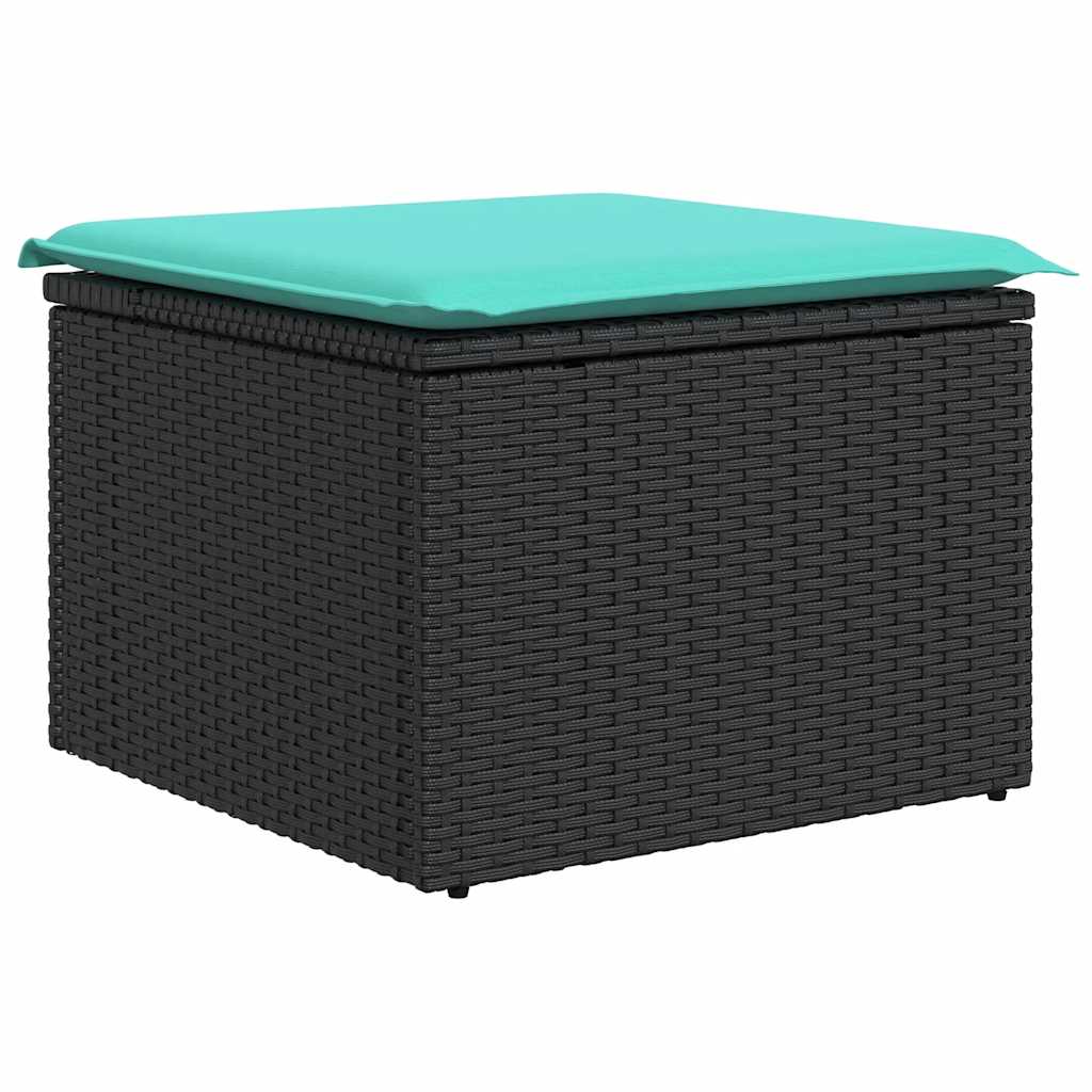 Set Divani da Giardino 9 pz con Cuscini Nero in Polyrattan 3327074