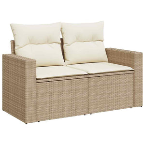 Set Divani da Giardino 11 pz con Cuscini Beige in Polyrattan 3327089