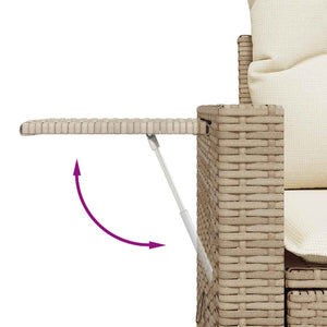 Set Divano da Giardino 6 pz con Cuscini Beige in Polyrattan 3327103