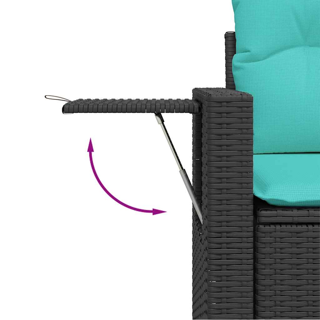 Set Divani da Giardino con Cuscini 8 pz Nero in Polyrattan 3327123