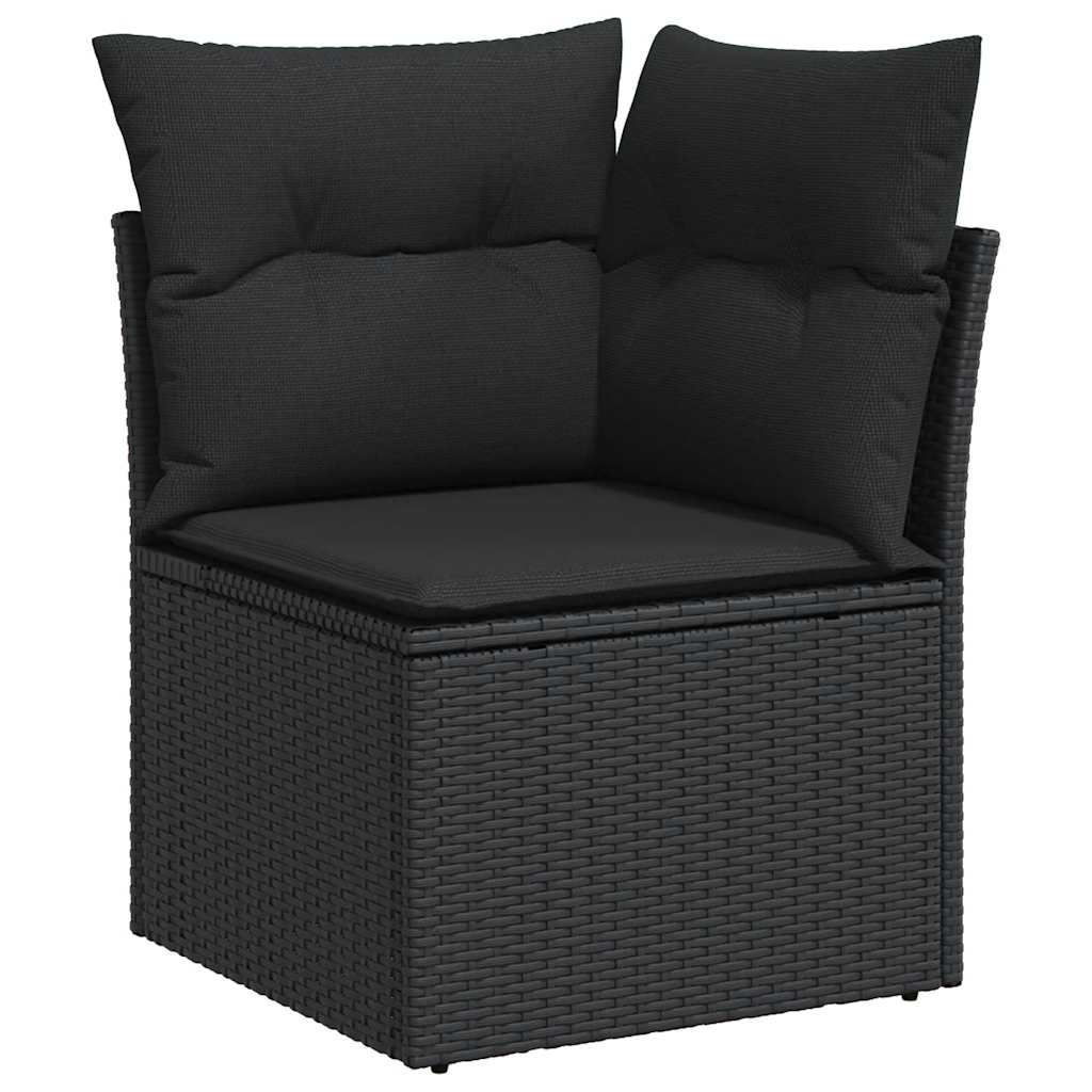 Set Divani da Giardino con Cuscini 7pz Nero Polyrattan 3327170
