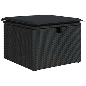 Set Divani da Giardino con Cuscini 7pz Nero Polyrattan 3327170
