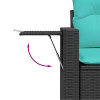 Set Divani da Giardino 11 pz con Cuscini in Polyrattan Nero 3327200