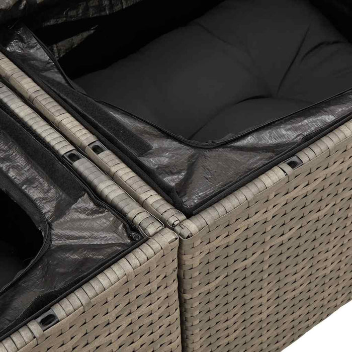 vidaXL Set Divano da Giardino 6 pz con Cuscini Grigio in Polyrattan