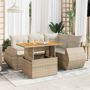 Set Divano da Giardino 5 pz con Cuscini Beige in Polyrattan 3327257