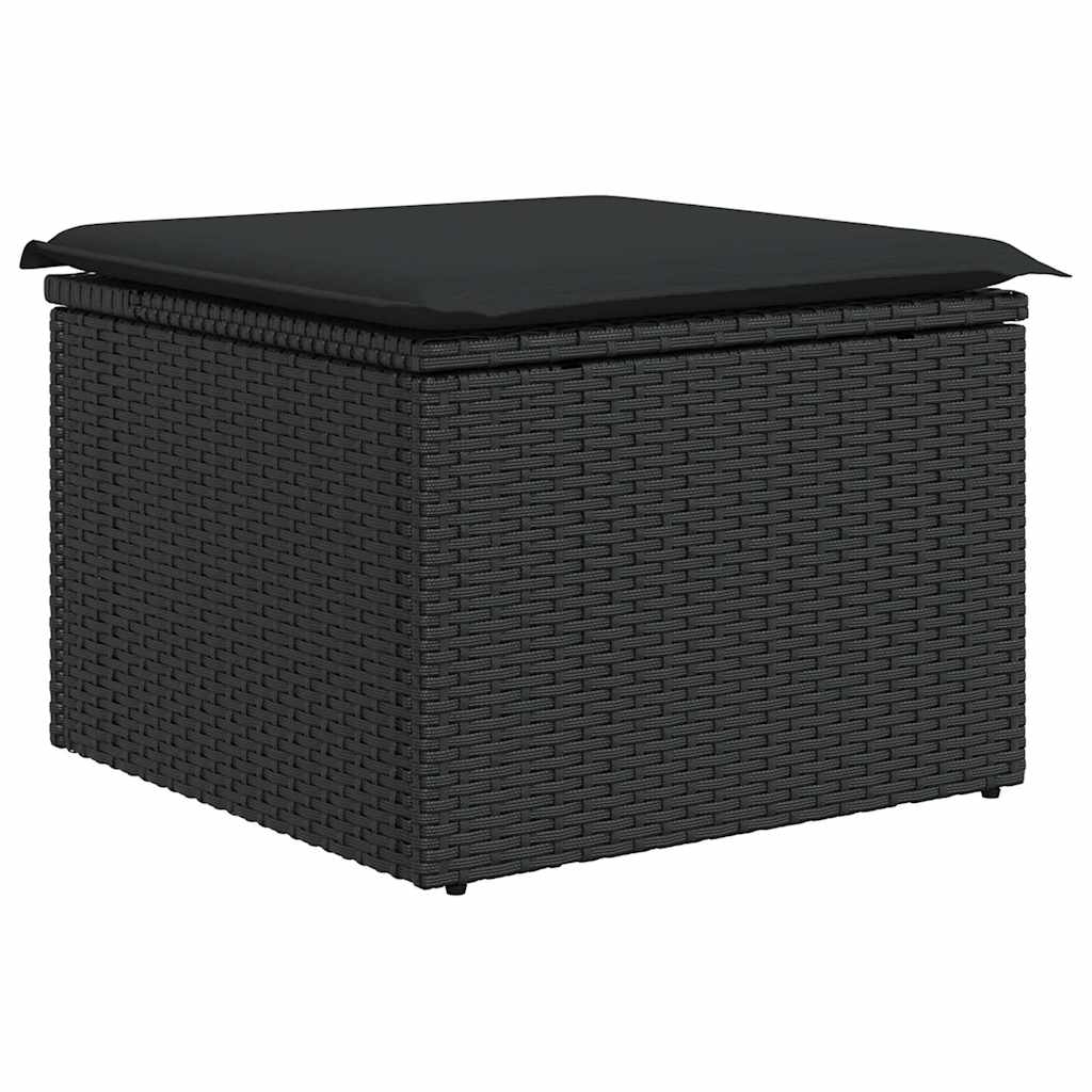 vidaXL Set Divani da Giardino con Cuscini 7pz Nero Polyrattan