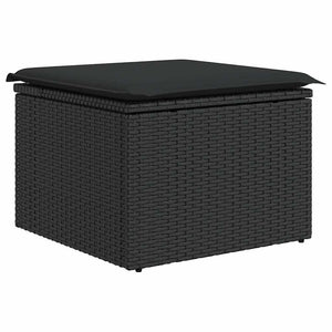 vidaXL Set Divani da Giardino con Cuscini 7pz Nero Polyrattan