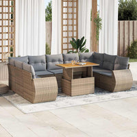 vidaXL Set Divano da Giardino 10 pz con Cuscini Beige in Polyrattan