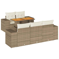 Set Divano da Giardino 6 pz con Cuscini Beige in Polyrattan 3327327