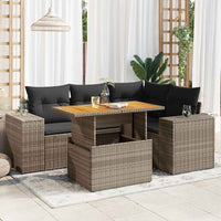 vidaXL Set Divano da Giardino 5 pz con Cuscini Grigio in Polyrattan