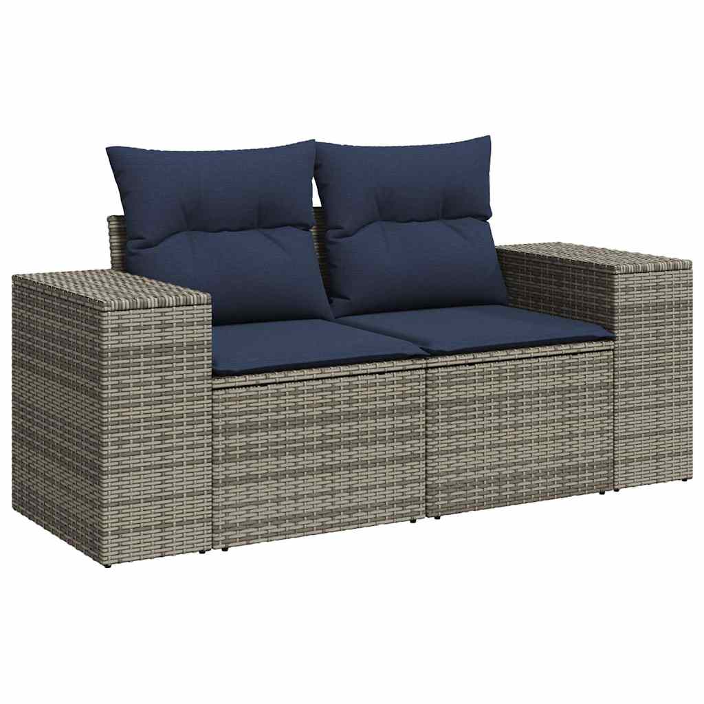 vidaXL Set Divano da Giardino 5 pz con Cuscini Grigio in Polyrattan