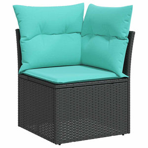 Set Divani da Giardino con Cuscini 7pz Nero Polyrattan 3327382