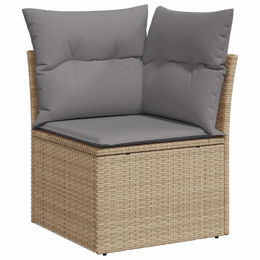 Set Divano da Giardino 9 pz con Cuscini Beige Polyrattan Acacia 3327412