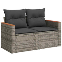 vidaXL Set Divano da Giardino 6pz con Cuscini Grigio Polyrattan Acacia