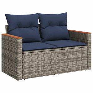 vidaXL Set Divano da Giardino 8 pz con Cuscini Grigio in Polyrattan
