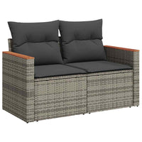 vidaXL Set Divano da Giardino 9pz con Cuscini Grigio Polyrattan Acacia
