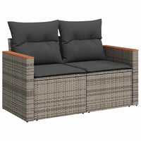 vidaXL Set Divani da Giardino 7pz con Cuscini Grigio Polyrattan Acacia