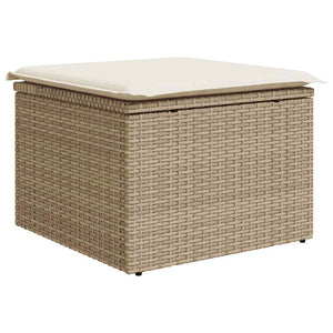 Set Divano da Giardino 8 pz con Cuscini Beige Polyrattan Acacia