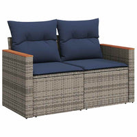 vidaXL Set Divano da Giardino 8 pz con Cuscini Grigio in Polyrattan