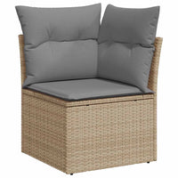 Set Divano da Giardino 9 pz con Cuscini Beige Polyrattan Acacia 3327524