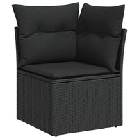 vidaXL Set Divani Giardino 10pz con Cuscini Nero in Polyrattan Acacia