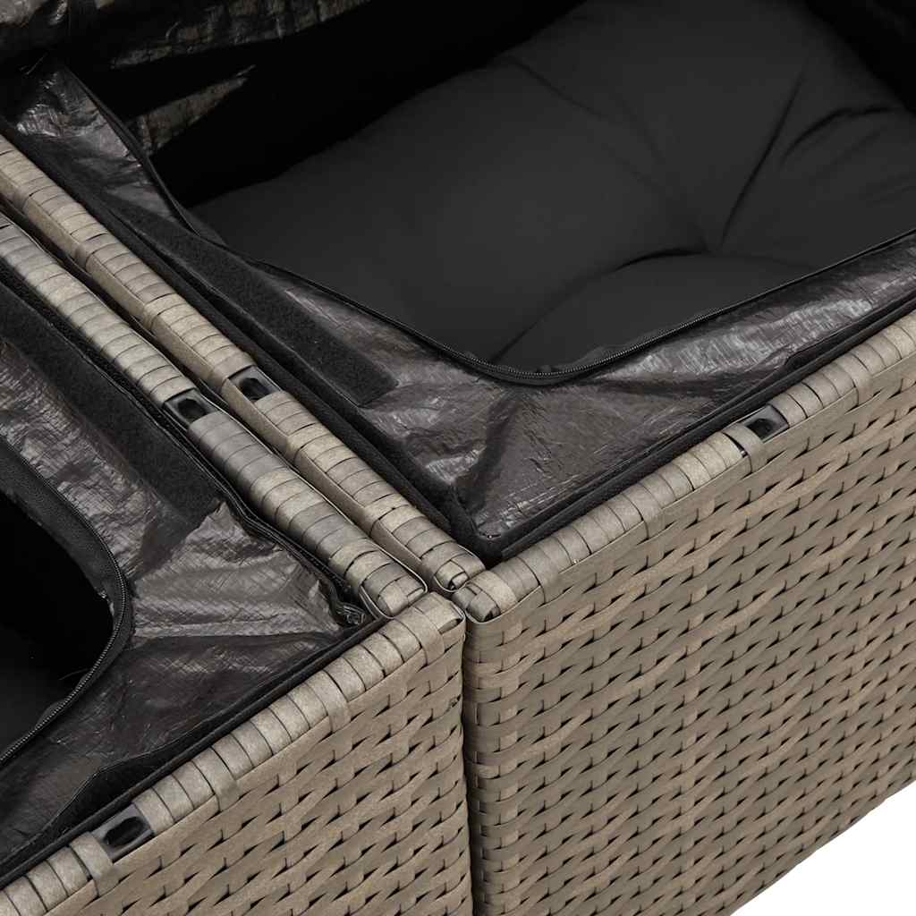 vidaXL Set Divano da Giardino 6pz con Cuscini Grigio Polyrattan Acacia