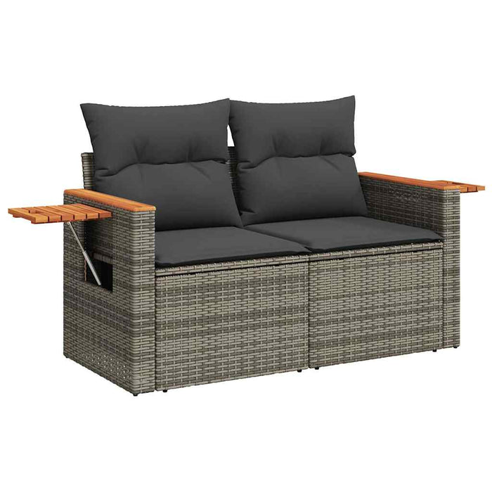 vidaXL Set Divano da Giardino 6pz con Cuscini Grigio Polyrattan Acacia