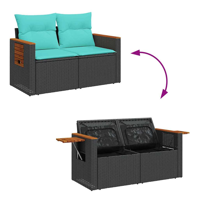 Set Divani Giardino 7 pz con Cuscini Marrone Polyrattan Acacia 3327620