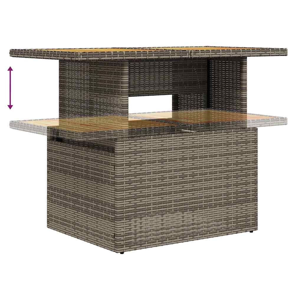 Set Divani Giardino 11 pz con Cuscini Polyrattan Acacia Grigio 3327651
