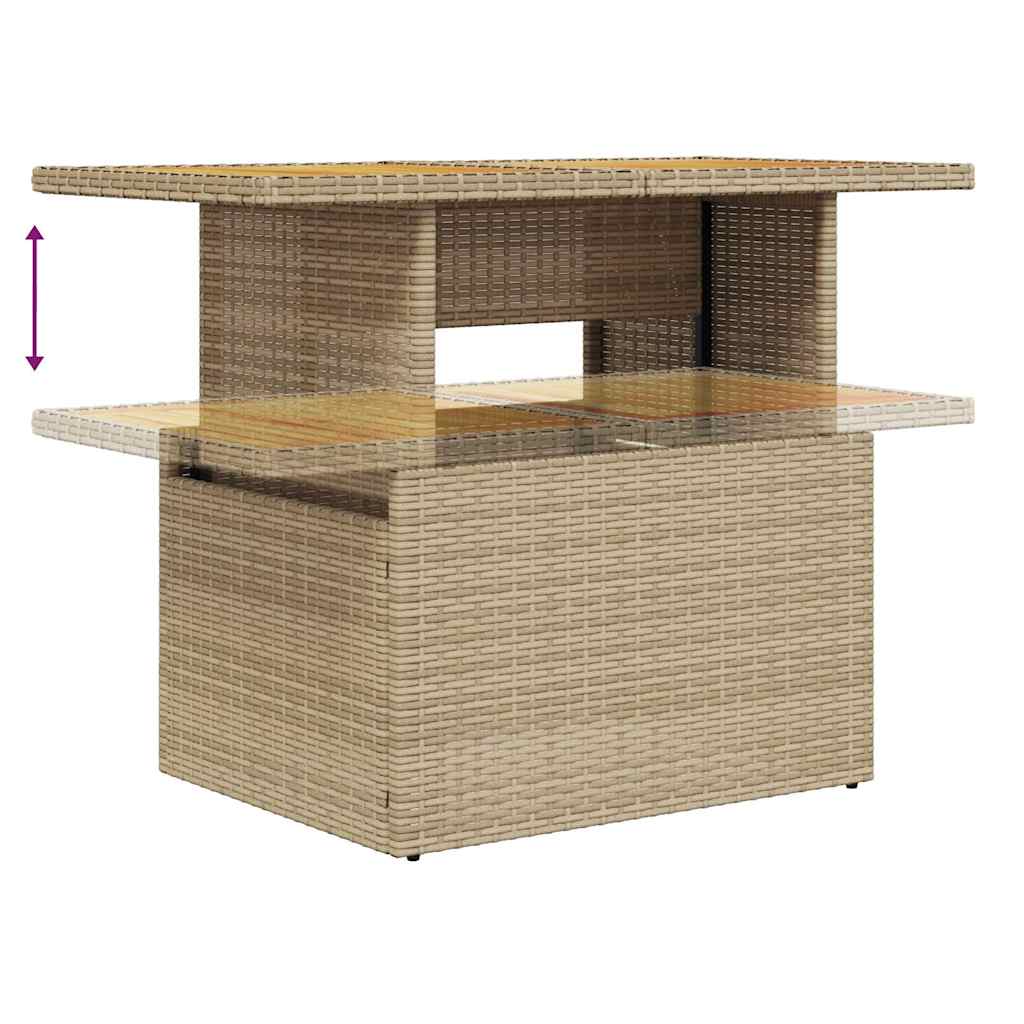vidaXL Set Divano da Giardino 9 pz con Cuscini Beige Polyrattan Acacia