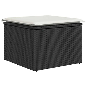 vidaXL Set Divani da Giardino con Cuscini 7pz Nero Polyrattan Acacia