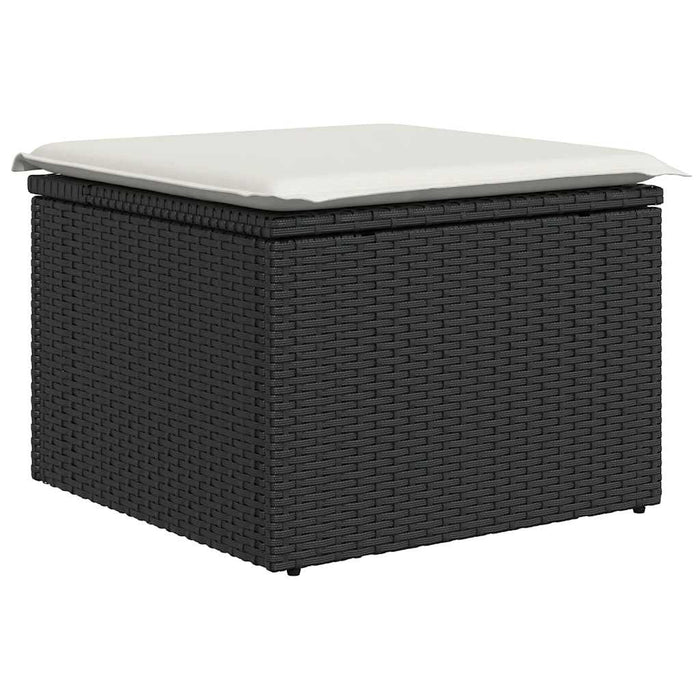 vidaXL Set Divani da Giardino con Cuscini 7pz Nero Polyrattan Acacia