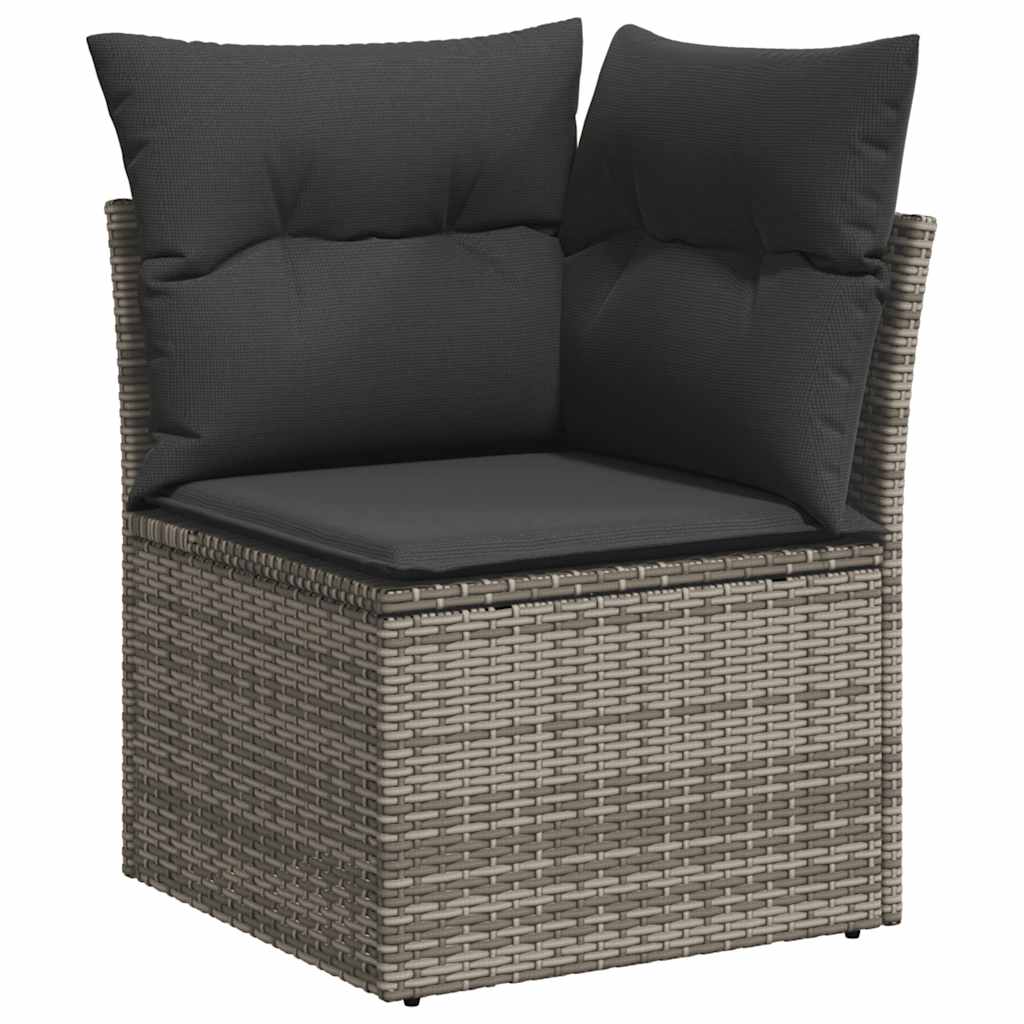 Set Divano da Giardino 9pz con Cuscini Grigio Polyrattan Acacia 3327749