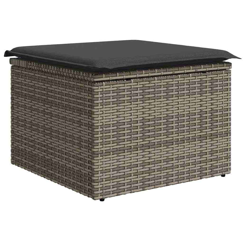 Set Divano da Giardino 9pz con Cuscini Grigio Polyrattan Acacia 3327749