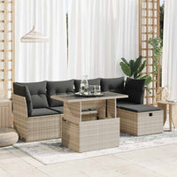 vidaXL Set Divano da Giardino 6pz con Cuscini Grigio Chiaro Polyrattan