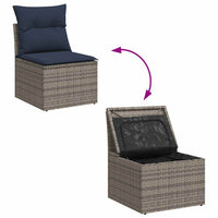 vidaXL Set Divani Giardino 8 pz con Cuscini Grigio Polyrattan Acacia