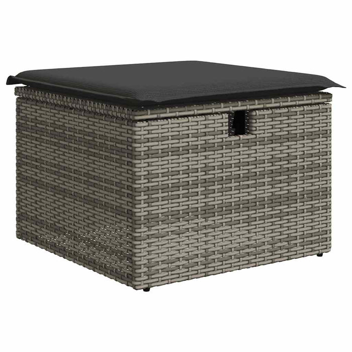 vidaXL Set Divano da Giardino 9 pz con Cuscini Grigio in Polyrattan