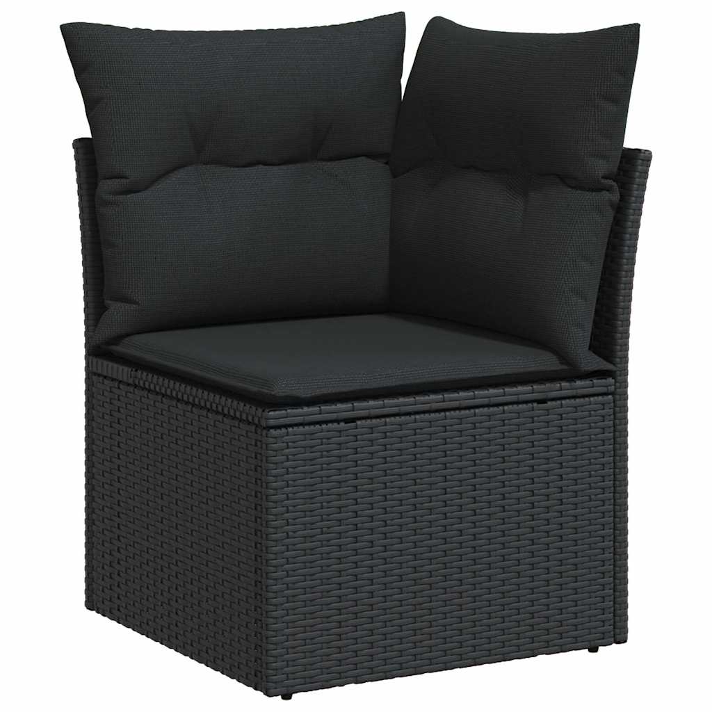 Set Divani da Giardino con Cuscini 7pz Nero Polyrattan 3327855
