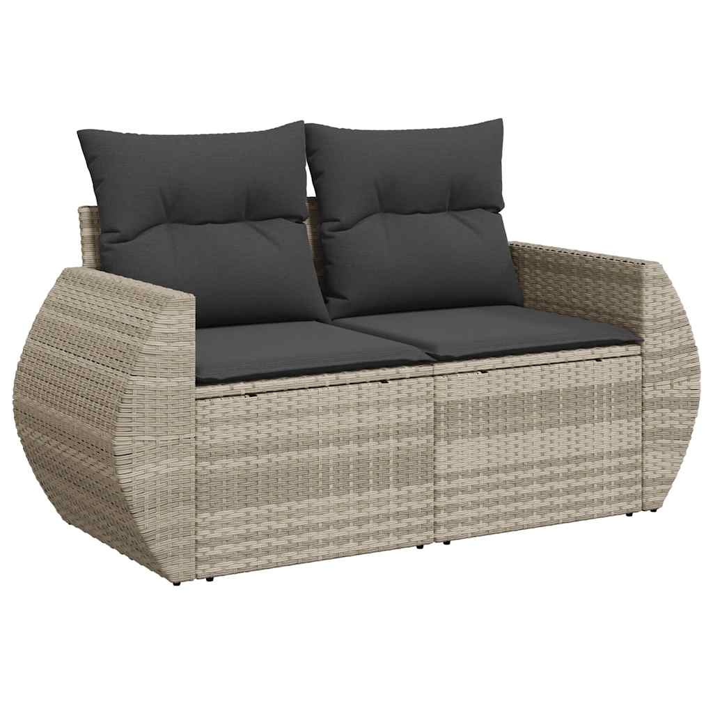 Set Divano da Giardino 8pz con Cuscini Grigio Chiaro Polyrattan 3327912