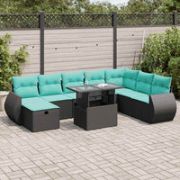 Set Divano da Giardino 9pz con Cuscini Grigio Polyrattan Acacia 3327917